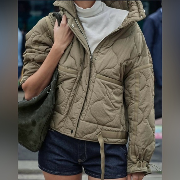 Zara Jackets & Blazers - ZARA Olive Green Quilted Jacket